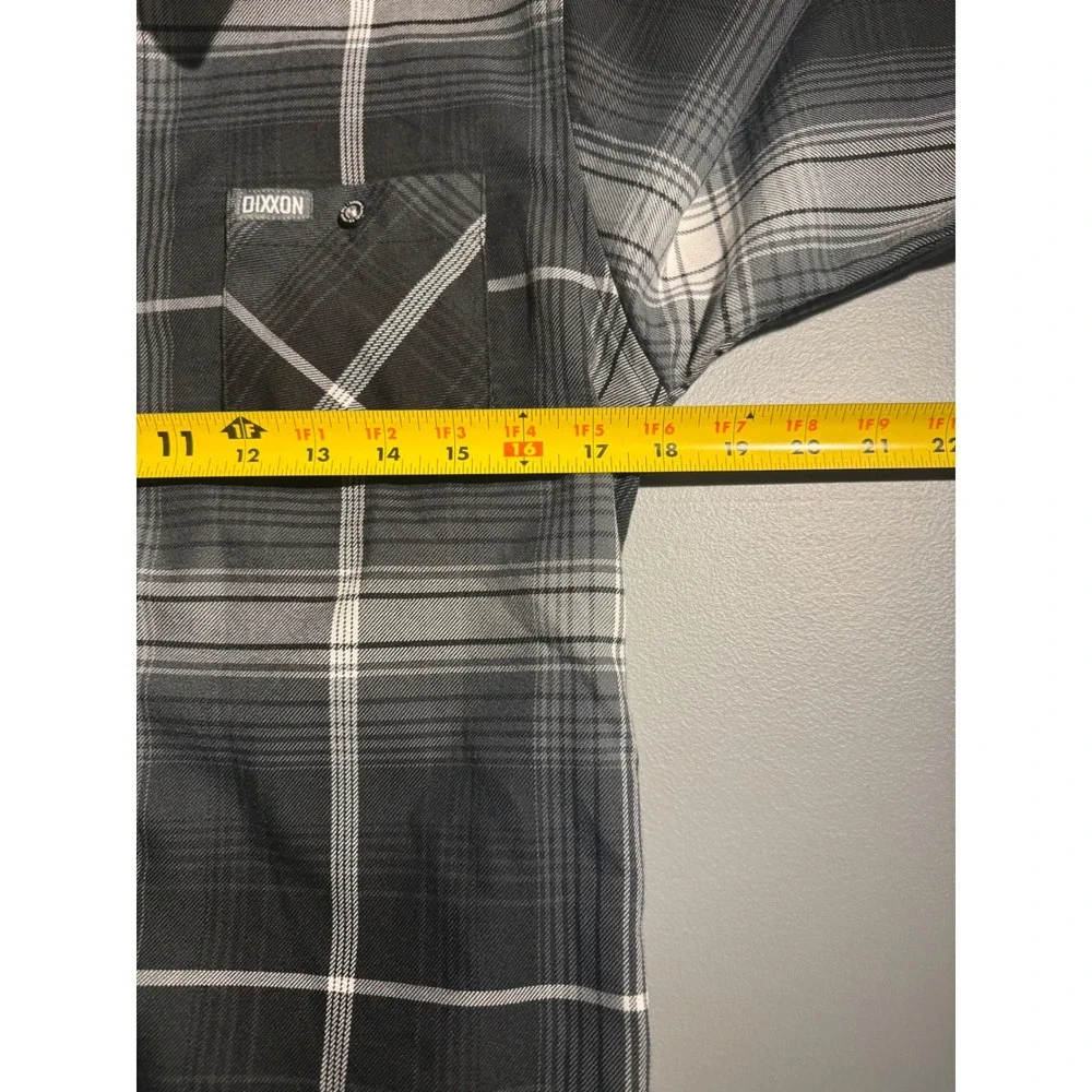 Dixxon Flannel Co Youth Division Grey Black Plaid D-Tech Shirt Kids XL